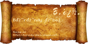 Böröndy Ábel névjegykártya