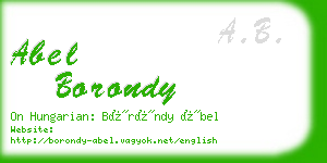 abel borondy business card